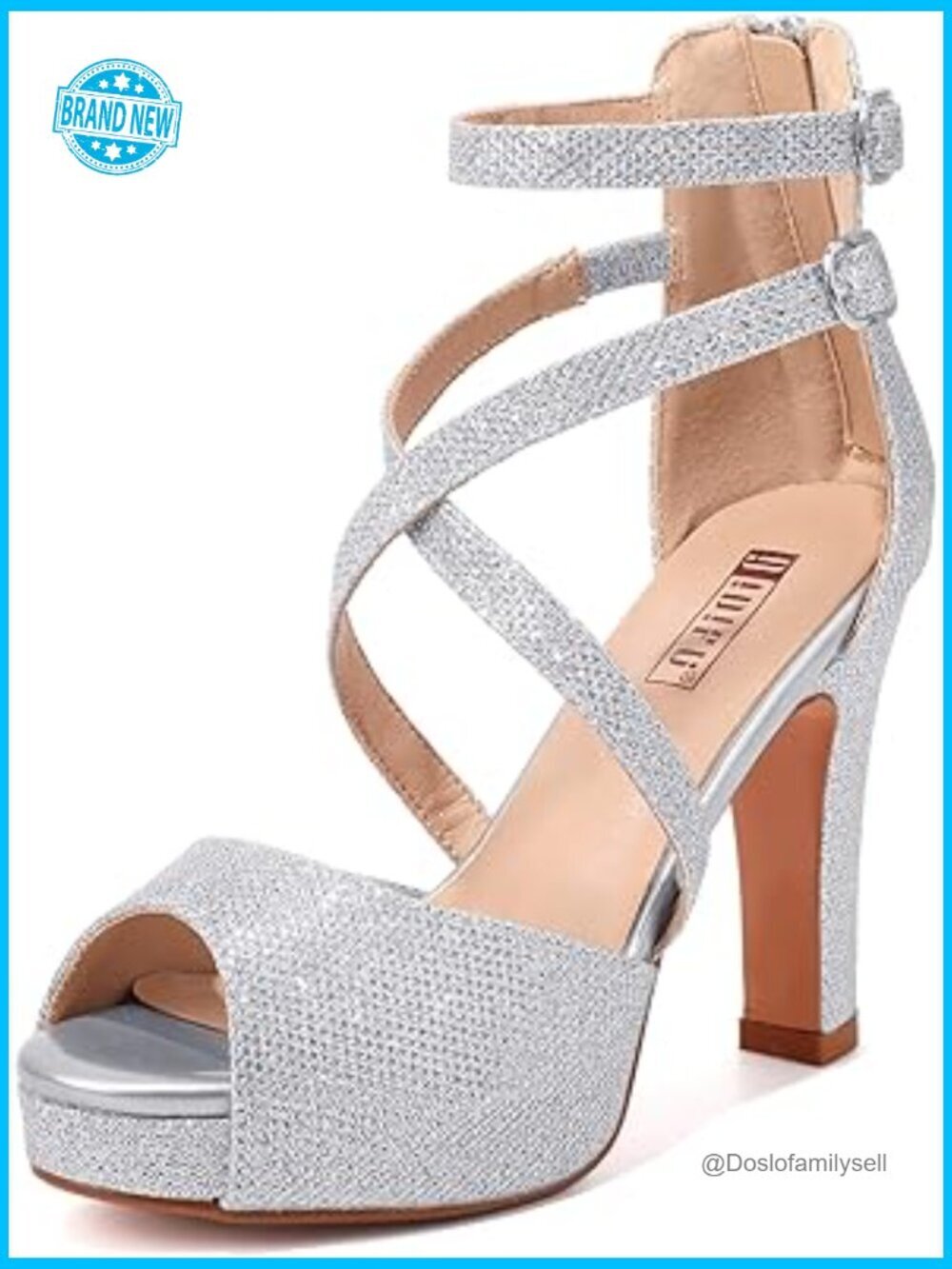 Strappy Platform Heels Chunky Block Heel Peep Toe Dressy Wedding Prom Shoes